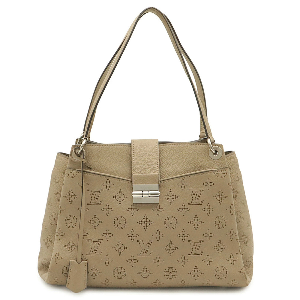 LOUIS VUITTON Monogram Mahina Sevres Tote Bag Shoulder Hobo Carry Leather Galet